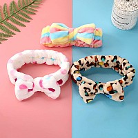 3 Pcs Towel Headbands For Women Headband For Washing Face Facial Hair Band Skincare Microfiber Bowtie Headband Makeup Terry Clot