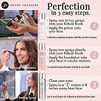 Magicminerals Airbrush Foundation Set By Jerome Alexander Complete 5Pc Spray Makeup Set With Foundation Primer And Settingf