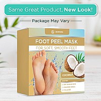 Dermora Exfoliating Foot Peel Mask For Baby Soft Feet Dry Cracked Callus Dead Skin Remover Coconut Scent 2 Pack Of Regular