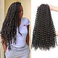 7 Packs Passion Twist Hair 18 Inch Water Wave Synthetic Braids for Passion Twist Crochet Braiding Hair Goddess Locs Long Bohemian Locs Hair (22Strands/Pack, 4#)