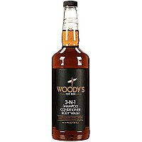 Woodys 3-in-1 Shampoo, Conditioner, and Body Wash, Multipurpose Wash for Men, Sulfate-free, Paraben-free, for all Hair and Skin Types, 1 Liter, 1-Pack