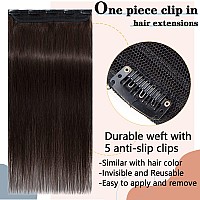 Snoilite Clip In Hair Extensions Human Hair Clip In Human Hair One Piece5 Clips34 Full Head Standard Weft Clip In Extensions