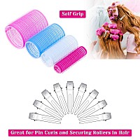 Anezus Selfgrip Rollers Set 60 Pcs Multicolored Curlers And Clips For Hairstyling