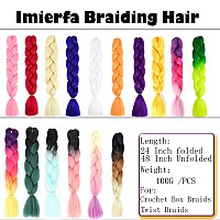 Imierfa Kanekalon Braiding Hair Ombre Green 2 Tone Color High Temperature Synthetic Hair Jumbo Braiding Hair Extensions For Twis