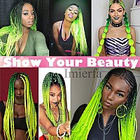 Imierfa Kanekalon Braiding Hair Ombre Green 2 Tone Color High Temperature Synthetic Hair Jumbo Braiding Hair Extensions For Twis