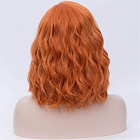 Cying Lin Short Bob Wavy Curly Wig Dark Orange Wig For Women Cosplay Halloween Wigs Heat Resistant Bob Party Wig Include Wig Cap