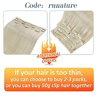 Runature Clip In Hair Extensions Real Human Hair White Blonde Clip In Hair Extensions Human Hair Straight Clip Ins Human Hair Ic