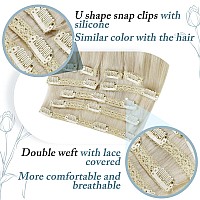 Runature Clip In Hair Extensions Real Human Hair White Blonde Clip In Hair Extensions Human Hair Straight Clip Ins Human Hair Ic