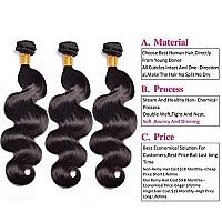 9A Brazilian Hair Body Wave 3 Bundles With Closure Virgin Human Hair Weave With Lace Closure Free Part Natural Black 22 24 262