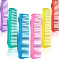 12 Pieces Colorful Hair Combs Set for Kids Women Men Colorful Plastic Fine Dressing Comb (Yellow, Purple, Green, Blue, Red, Pink)