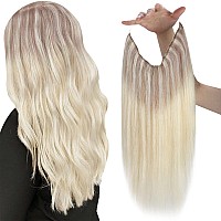 Sunny Wire Hair Extensions Human Hair Ombre Blonde Fishing Wire Hair Extensions Ash Blonde Ombre Platinum Blonde Crown Hair Exte