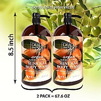 Dead Sea Collection Argan Body Wash With Pure Sea Minerals And Argan Oil Cleanses And Moisturizes Skin Pack Of 2 676 Fl