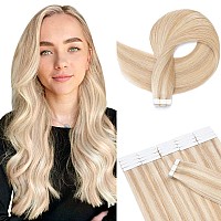 Hairro Glue In Hair Extensions Human Hair Tape In Real Human Hair Skin Weft Double Sided Tape Balayge Highlight Blonde Tape On H