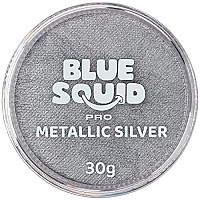 Blue Squid Pro Face Paint Metallic Silver 30Gm Professional Water Based Single Cake Face Body Paint Makeup Supplies For A