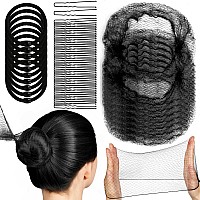 Hair Nets For Buns By Ygdz 40Pcs Invisible 20Inch Elastic Mesh Set Ushaped Pins Hair Bands For Ballet Dance Women Girls