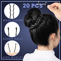 Hair Nets For Buns By Ygdz 40Pcs Invisible 20Inch Elastic Mesh Set Ushaped Pins Hair Bands For Ballet Dance Women Girls