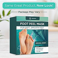 Dermora Foot Peel Mask 4 Pack Of Regular Size Skin Exfoliating Foot Masks For Dry Cracked Feet Callus Dead Skin Remover For