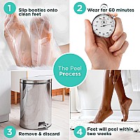 Dermora Foot Peel Mask 4 Pack Of Regular Size Skin Exfoliating Foot Masks For Dry Cracked Feet Callus Dead Skin Remover For