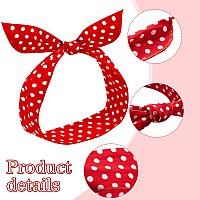 Hicarer 2 Pieces Polka Dot Headbands For Girls And Women Headband Retro Bandana Halloween Dress Up 50S Wire Headband Vintage Pri