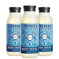 MRS MEYERS cLEAN DAY Moisturizing Body Wash for Women and Men, Biodegradable Shower gel Formula Made with Essential Oils, Rain Water, 16 oz Bottle, Pack of 3