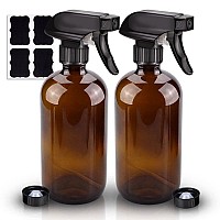 Wedama Amber Glass Spray Bottle Set & Accessories for Aromatherapy Facial Hydration Watering Flowers Hair Care,2 Pack ,16oz