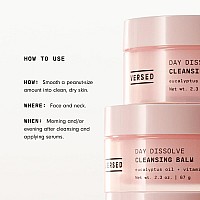 Versed Day Dissolve Cleansing Balm - Makeup Melting Balm Infused with Vitamin E + Eucalyptus Oil to Calm Skin - Oil Based Double Cleanser with Avocado + Jojoba Oil (2.3 oz)