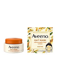 Aveeno Oat Face Mask With Soothing Pumpkin Seed Extract And Feverfew Extract To Rebalance And Hydrate Skin Paraben Free Phtha