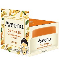 Aveeno Oat Face Mask With Soothing Pumpkin Seed Extract And Feverfew Extract To Rebalance And Hydrate Skin Paraben Free Phtha