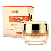 Azure Vitamin C Collagen Day Cream Antiaging Brightening Moisturizer Reduces Fine Lines Made In Korea 50Ml 169 Fl