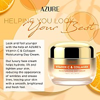 Azure Vitamin C Collagen Day Cream Antiaging Brightening Moisturizer Reduces Fine Lines Made In Korea 50Ml 169 Fl