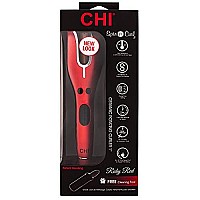 CHI Spin N Curl Ceramic Rotating Curler, Ruby Red. Ideal for Shoulder-Length Hair between 6-16? inches.