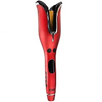 CHI Spin N Curl Ceramic Rotating Curler, Ruby Red. Ideal for Shoulder-Length Hair between 6-16? inches.