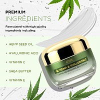 Azure Hemp Hyaluronic Acid Day Cream Rejuvenating Anti Aging Face Moisturizer Restores Dehydrated Skin 50Ml 169 Floz