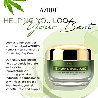 Azure Hemp Hyaluronic Acid Day Cream Rejuvenating Anti Aging Face Moisturizer Restores Dehydrated Skin 50Ml 169 Floz