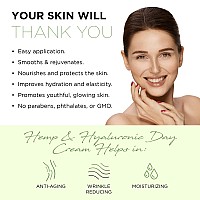 Azure Hemp Hyaluronic Acid Day Cream Rejuvenating Anti Aging Face Moisturizer Restores Dehydrated Skin 50Ml 169 Floz