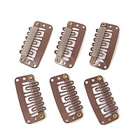 Honbay 50Pcs 6Teeth Ushape Snap Clips For Hair Extensions 33Cm13Inch Light Brown