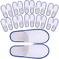 Tbestmax 24 Pair Spa Flip Flops Disposable Slippers For Hotel Guests Women Men Closed Toe Super Comfort Blue