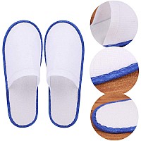 Tbestmax 24 Pair Spa Flip Flops Disposable Slippers For Hotel Guests Women Men Closed Toe Super Comfort Blue