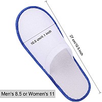 Tbestmax 24 Pair Spa Flip Flops Disposable Slippers For Hotel Guests Women Men Closed Toe Super Comfort Blue