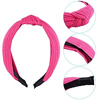 Siquk 18 Pieces Top Knot Headband Wide Turban Headband Cloth Cross Knot Headbands For Women