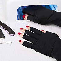 Syhood 3 Pairs Uv Light Glove For Gel Nail Lamp Manicure Glove Anti Uv Fingerless Gloves Protect Hands From Uv Light Lamp Manicu