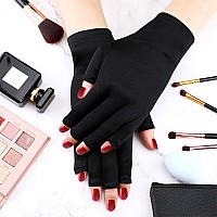 Syhood 3 Pairs Uv Light Glove For Gel Nail Lamp Manicure Glove Anti Uv Fingerless Gloves Protect Hands From Uv Light Lamp Manicu