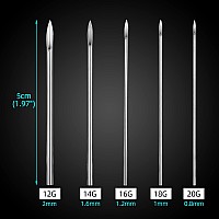 Body Piercing Needles Atomus 10Pcs 16G Stainless Steel Sterile Disposable Ear Nose Navel Nipple Lip Piercing Needles