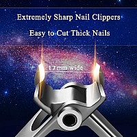 Nail Clippers for Thick Nails - Pretty Diva Wide Jaw Opening Oversized Nail Clippers, Stainless Steel Heavy Duty Toenail Clippers for Thick Nails, Extra Large Toenail Clippers for Seniors Elderly