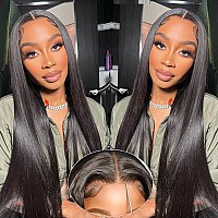 Muokass 220 Density 5X5 Hd Lace Closure Wigs Human Hair Glueless Wigs Human Hair Pre Plucked Pre Cut Straight Lace Front Wigs H