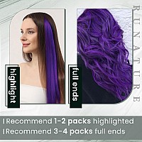 Runature Purple I Tip Hair Extensions Human Hair 22 Inch Purple Hair Extensions I Tip Extensions Human Hair Invisible Full Ends