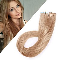 Benehair Remy Tape In Hair Extensions Human Hair Dark Blonde Seamless Skin Weft Tape In Real Human Hair Extensions Straight Hair