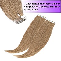 Benehair Remy Tape In Hair Extensions Human Hair Dark Blonde Seamless Skin Weft Tape In Real Human Hair Extensions Straight Hair