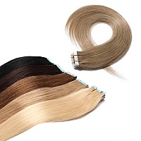 Benehair Remy Tape In Hair Extensions Human Hair Dark Blonde Seamless Skin Weft Tape In Real Human Hair Extensions Straight Hair