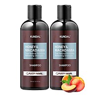 Kundal Natural Hair Shampoo Set Fuzzy Navel Ultimate Damage Hair Repair Strengthen Nourish Dry With Honey Argan Oil Macada